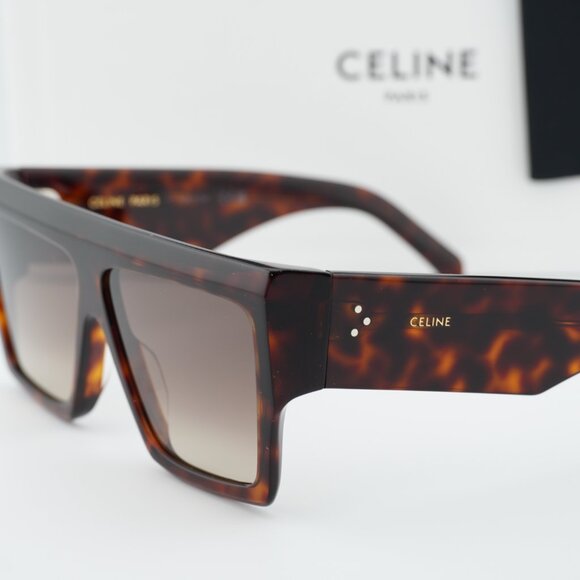 Celine CL40092I 52F Square Sunglasses - Havana/Brown